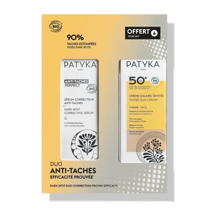 PATYKA COFANETTO SIERO CORRETTORE ANTI MACCHIE 30 ML + CREMA SOLARE COLORATA SPF50+ 40 ML