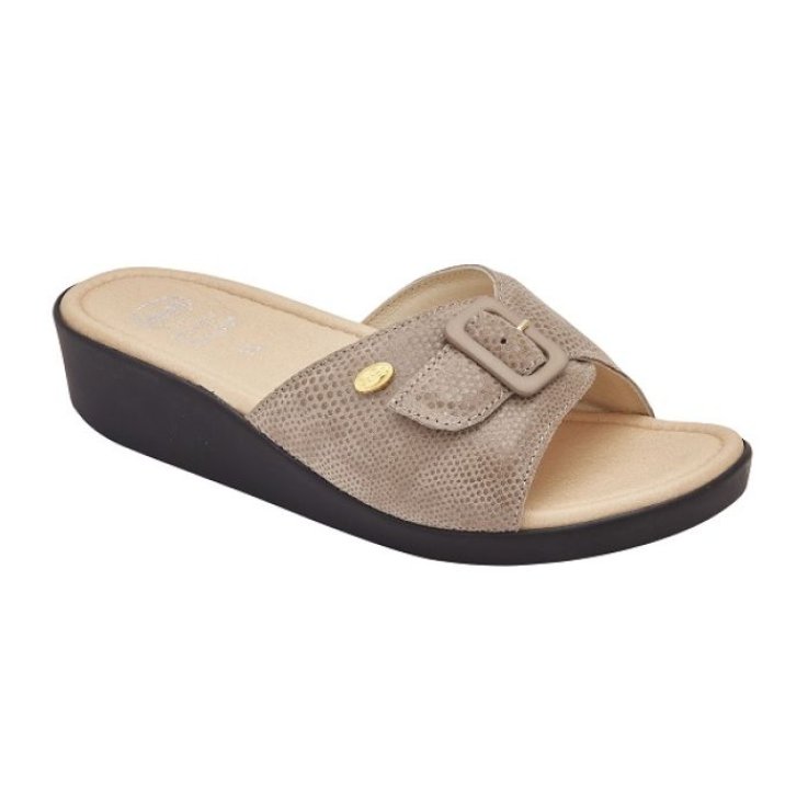 SCHOLL MANGO DOT PRINTED SUEDE TAUPE N.37